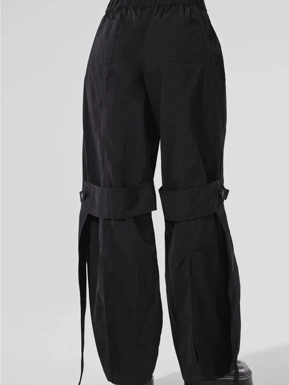ALO Yoga Black High Waisted Voyager Wide-Leg Trouser